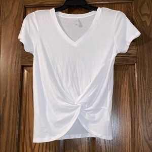 Never worn white tee with knot